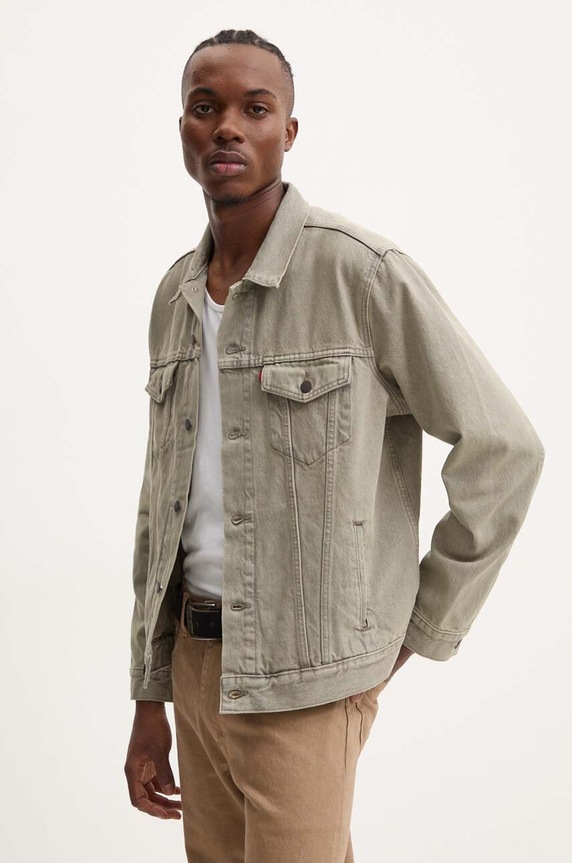 Levi's kurtka jeansowa bez kaptura zielony 72334