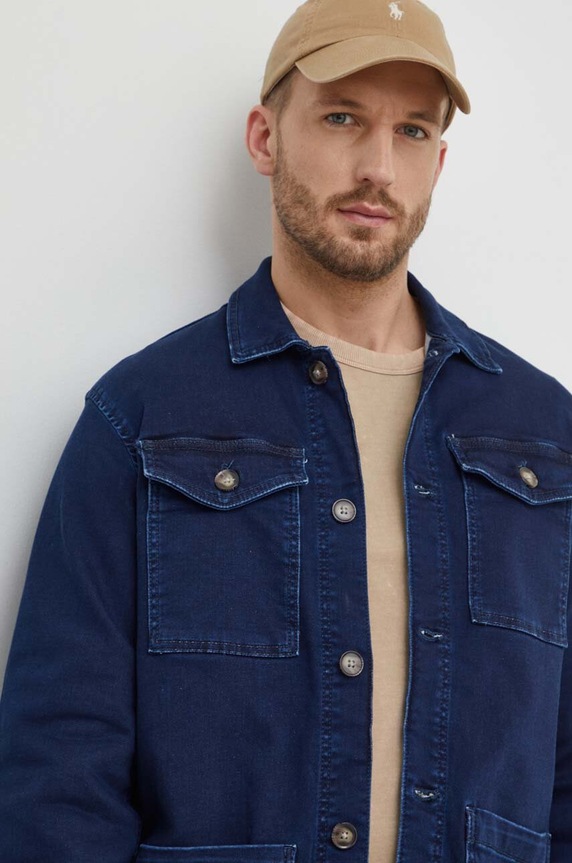 Rifľová bunda Pepe Jeans BINGHAM GDG tmavomodrá PM402957