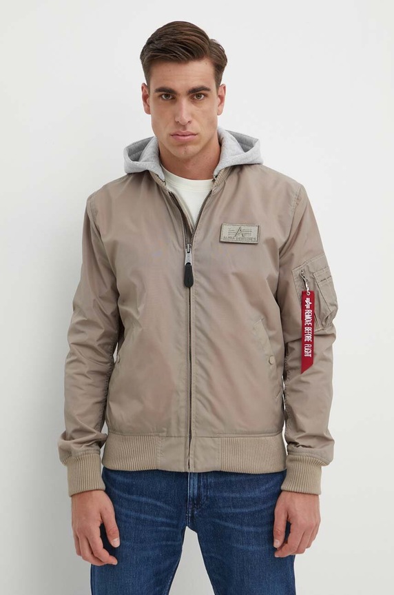 Μπουφάν Alpha Industries MA-1 TT Hood μπεζ 196108