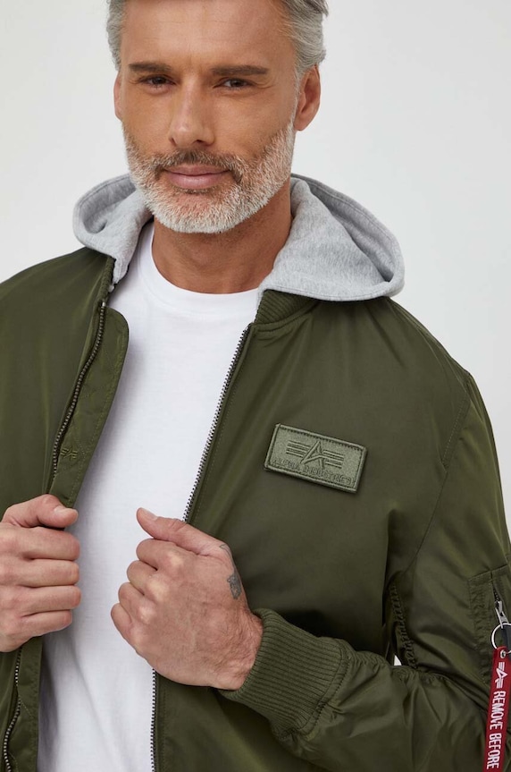 Μπουφάν Alpha Industries MA-1 TT Hood πράσινο 196108