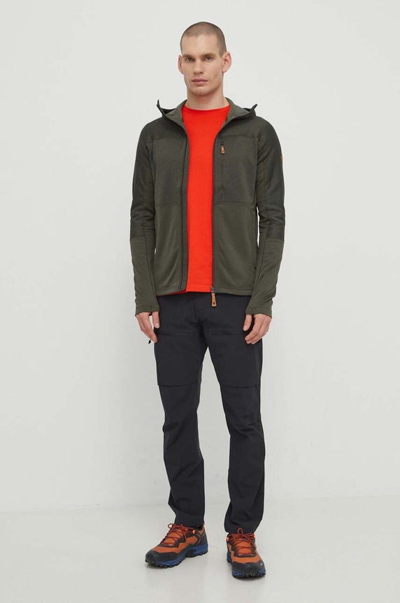 Спортен суичър Fjallraven Abisko F82257.662 зелен SS24