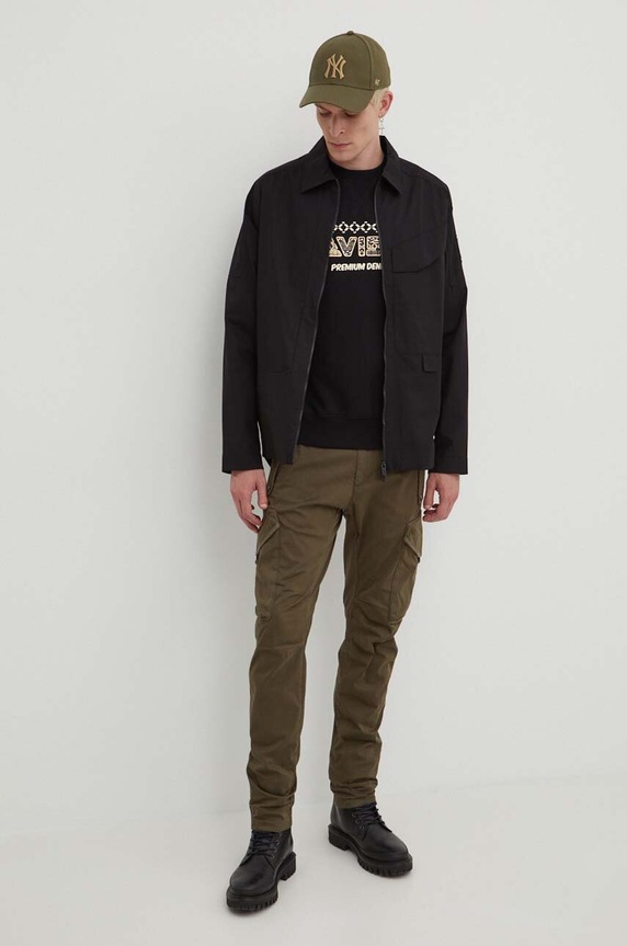 A-COLD-WALL* jachetă de bumbac Zip Overshirt ACWMSH138A negru SS24