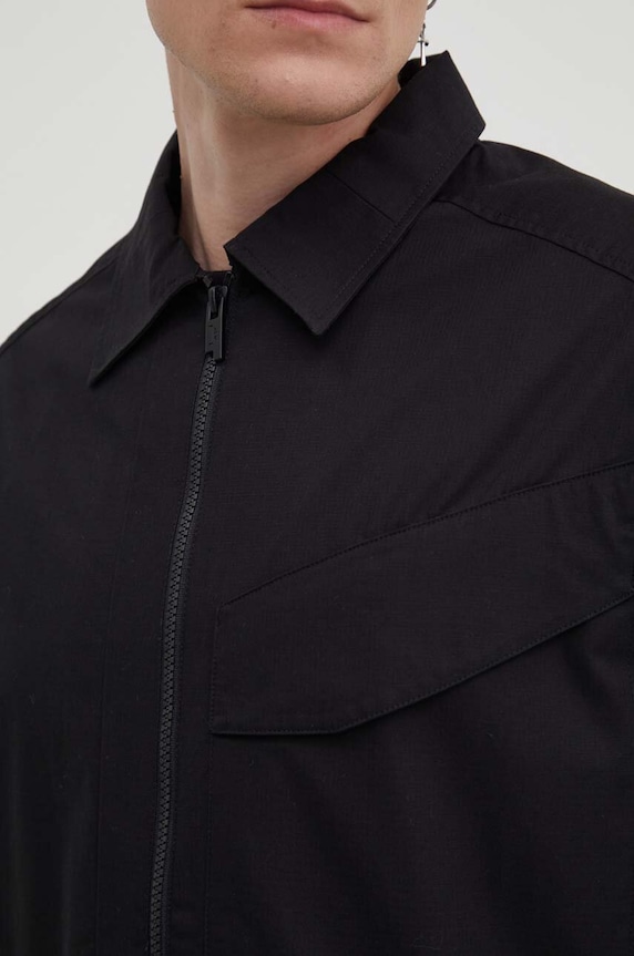 A-COLD-WALL* jachetă de bumbac Zip Overshirt ACWMSH138A negru