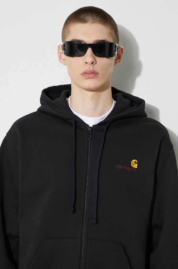 Carhartt WIP sweatshirt Hooded American Script Jacket I033063.89XX black