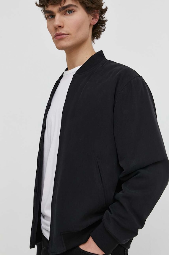 Theory kurtka bomber bez kaptura czarny O0179405