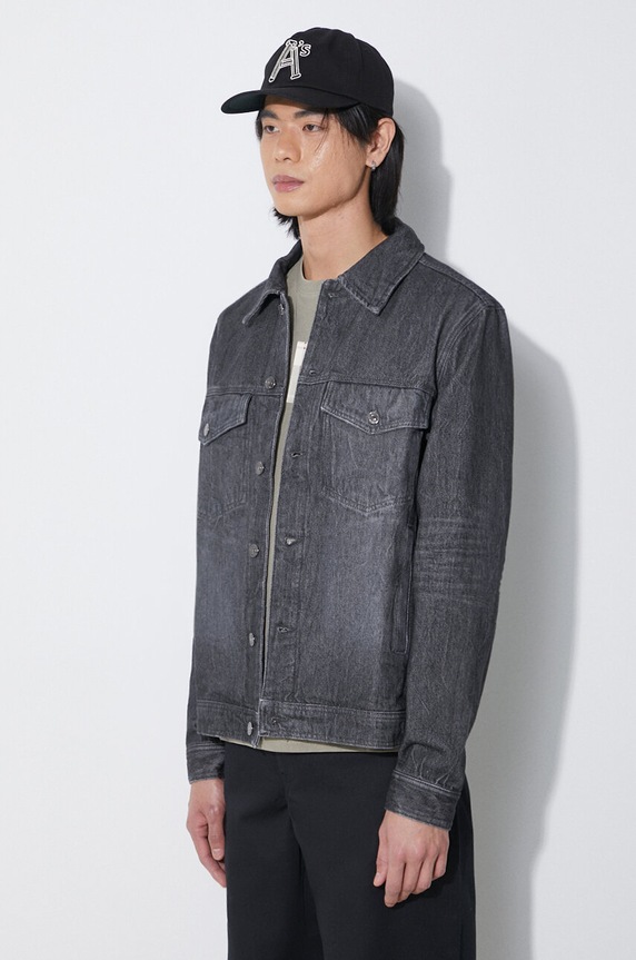 Džínová bunda Wood Wood Ivan Denim nezateplené černá 12315107.7051