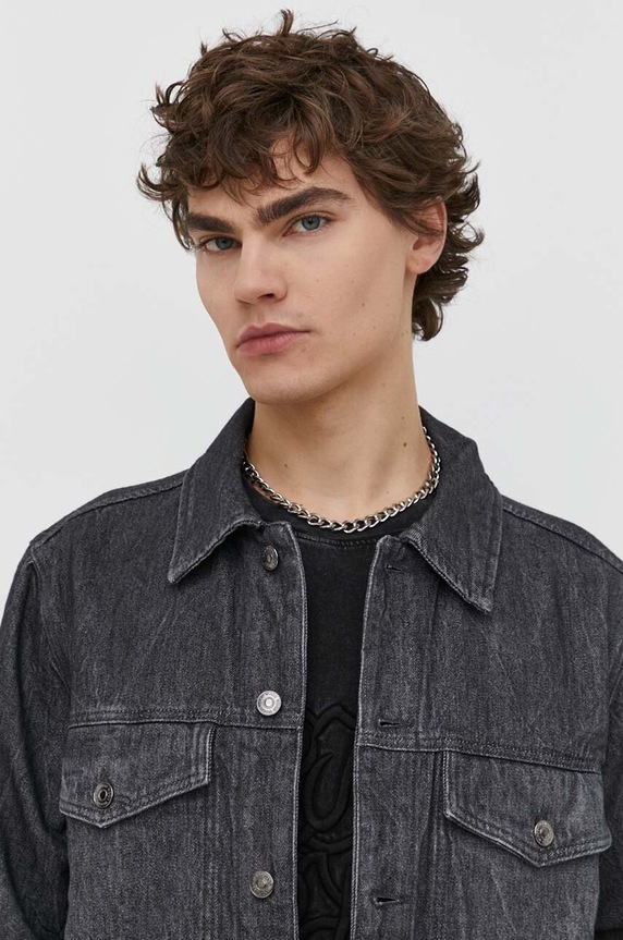 Τζιν μπουφάν Wood Wood Ivan Denim μαύρο 12315107.7051