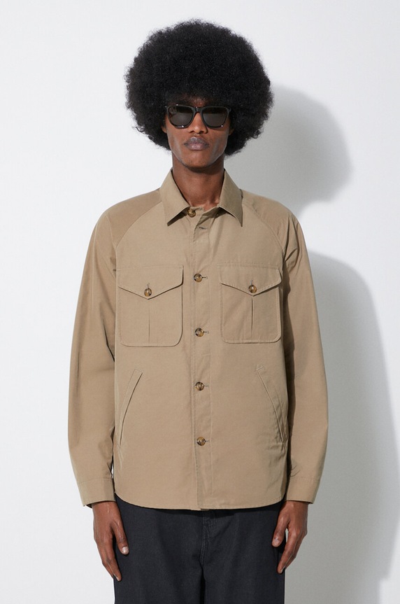 Baracuta geaca Shirt Jacket Br Cloth necaptusit bej BRCPS1044