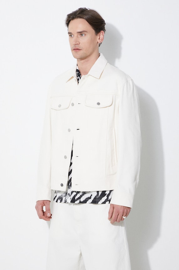 Neil Barrett jacheta de bumbac Slim Front Pockets Jean Jacket bej MY11089A.Y029.108N