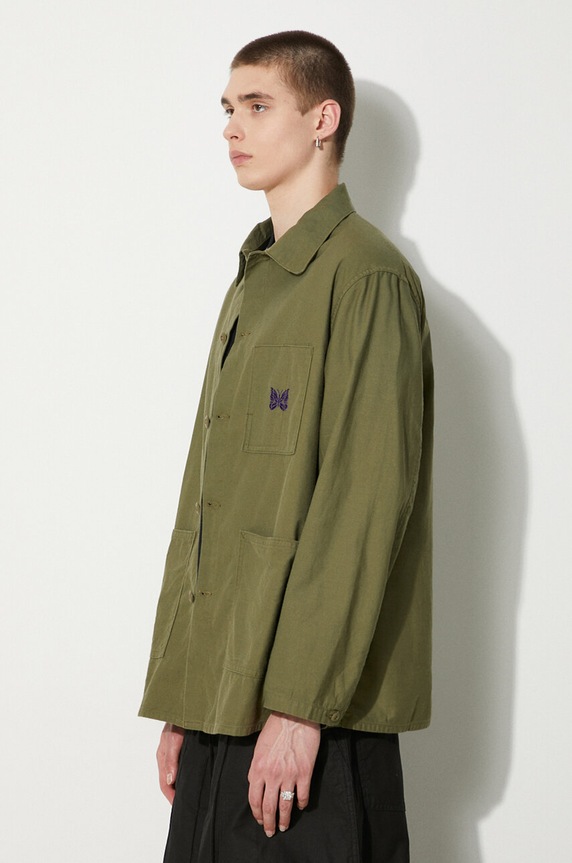 Needles camicia in cotone D.N. Coverall verde OT179