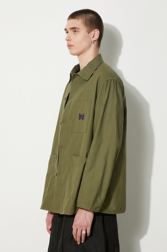 Needles camicia in cotone D.N. Coverall verde OT179