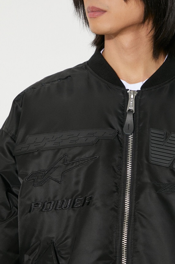Куртка-бомбер VETEMENTS Blackout Racing Bomber Jacket UE64JA920B чёрный