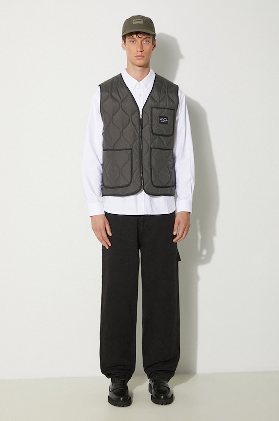 Awake NY vesta Quilted Vest SP24.OT003 gri SS24