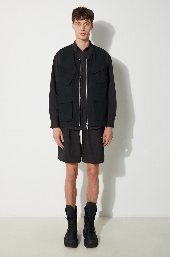 Bavlněná vesta MKI MIYUKI ZOKU Ripstop Cargo Vest RIPSTOP.CARGO.VEST černá SS24