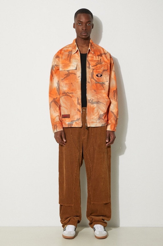 Bavlněná bunda AAPE AAPLJM7644XAM oranžová SS24