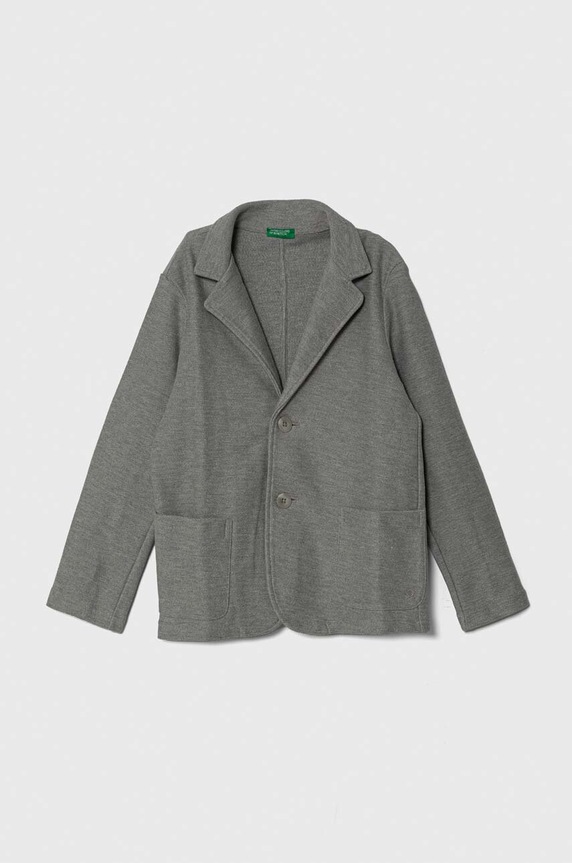 Detské sako United Colors of Benetton pletenina sivá 3ITZC600F.G.Seasonal