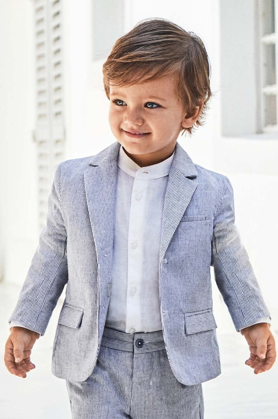 Mayoral blazer in misto lino per bambini tessuto blu 1444.3E.Baby.PPYH