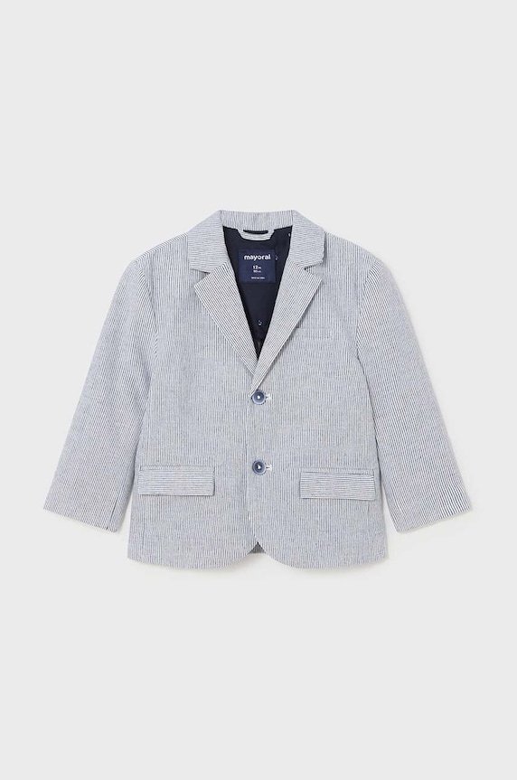 Mayoral blazer in misto lino per bambini 1444.3E.Baby.PPYH blu SS24