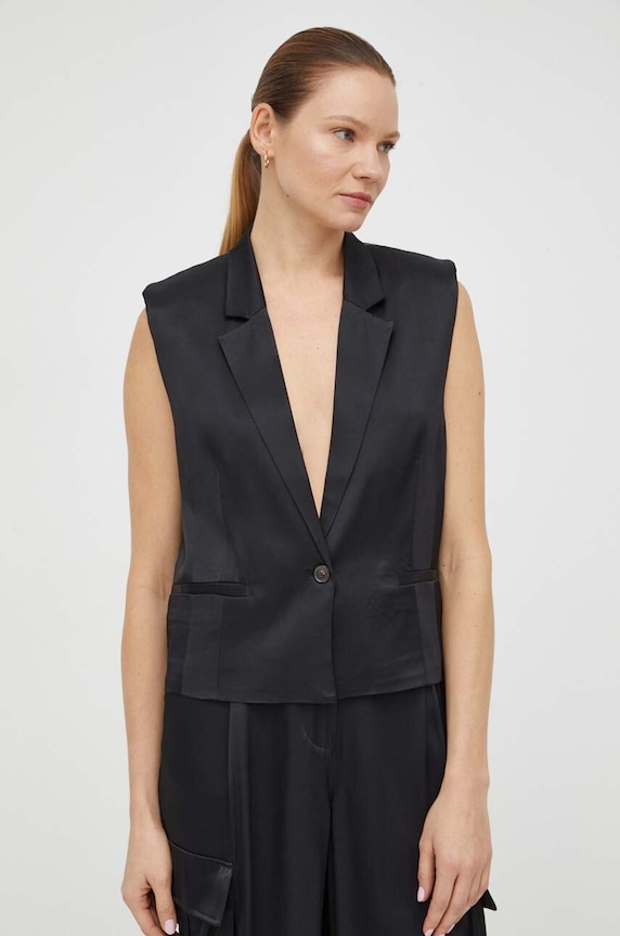 Herskind mellény Line szövet fekete 4995985