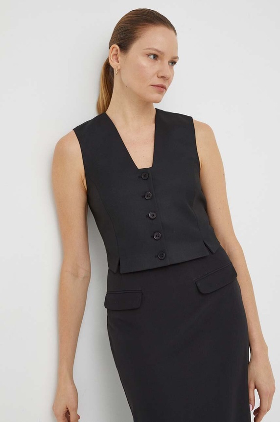 Telovnik By Malene Birger S podlogo črna Q71447031