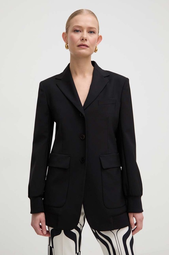 Μάλλινο σακάκι Weekend Max Mara μαύρο 2415041021600
