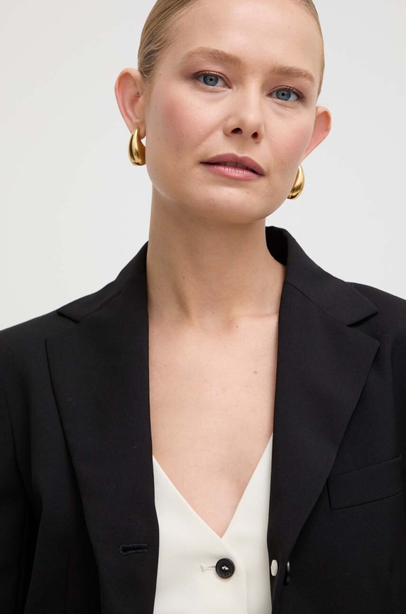 Μάλλινο σακάκι Weekend Max Mara 2415041021600 μαύρο