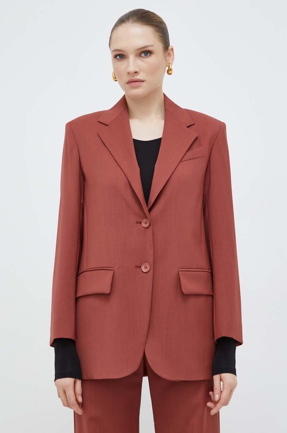 Weekend Max Mara marynarka wełniana tkanina czerwony 2415041081600