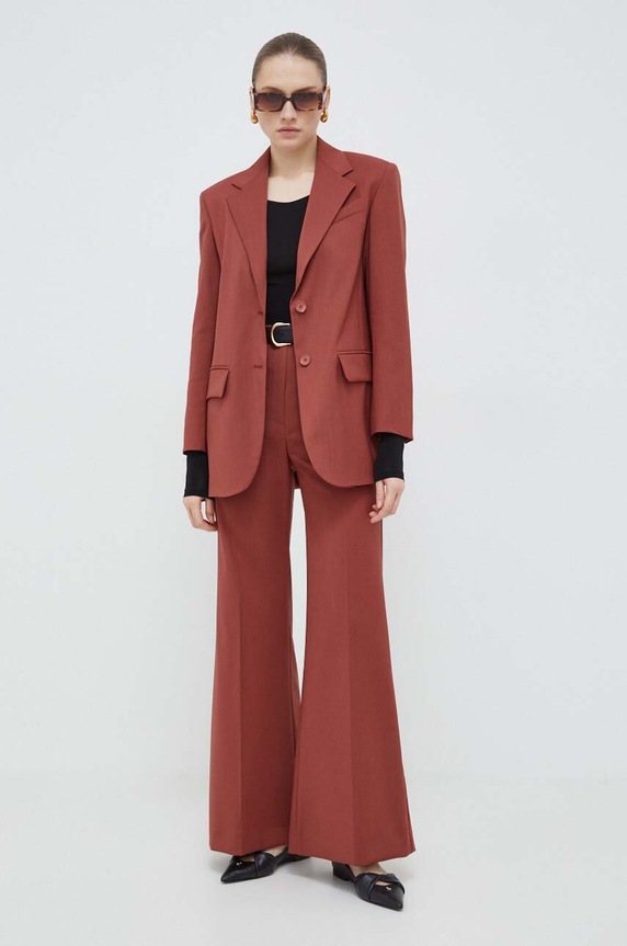 Weekend Max Mara marynarka wełniana 2415041081600 czerwony SS24