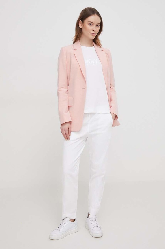 Sako s příměsí lnu Barbour LTA0118 růžová SS24