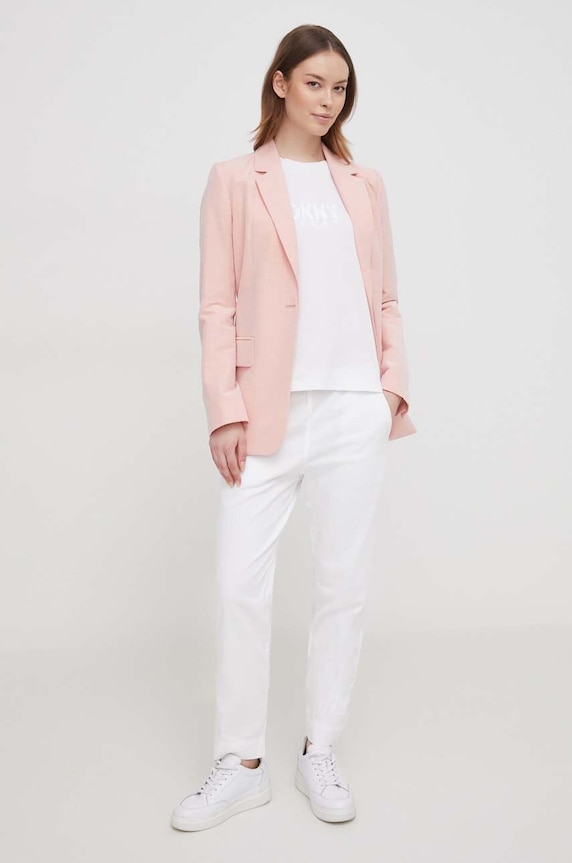 Sako s příměsí lnu Barbour LTA0118 růžová SS24
