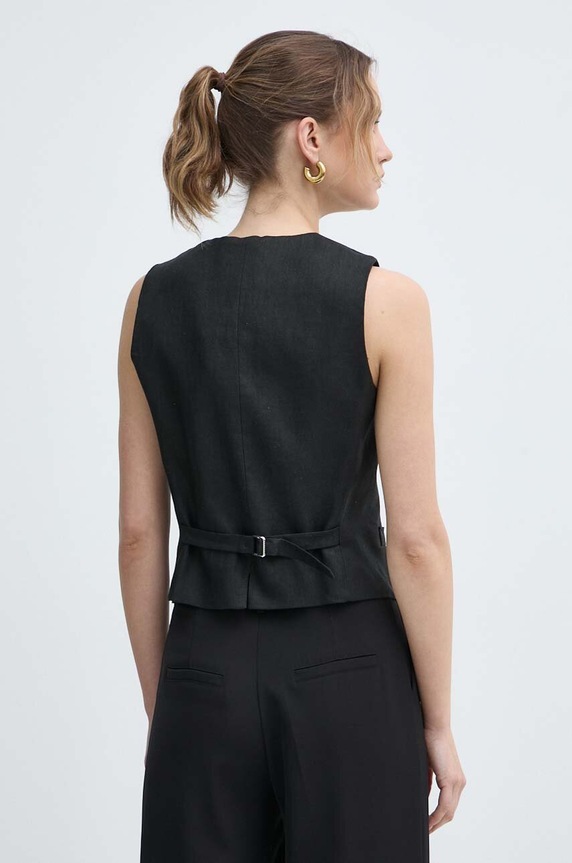 Ruházat Weekend Max Mara vászonmellény 2415151022600 fekete