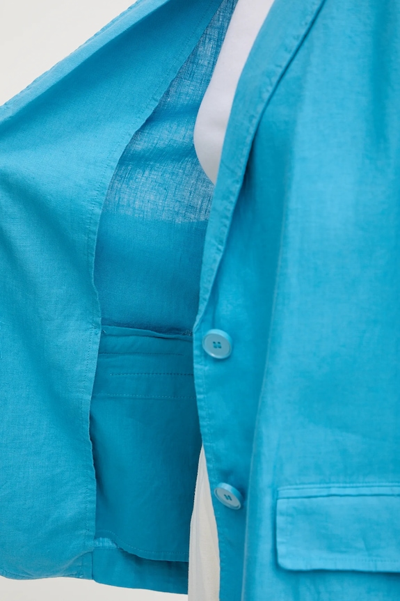 United Colors of Benetton sacou cu un singur rând de nasturi de femei de in 2AGHDW00R