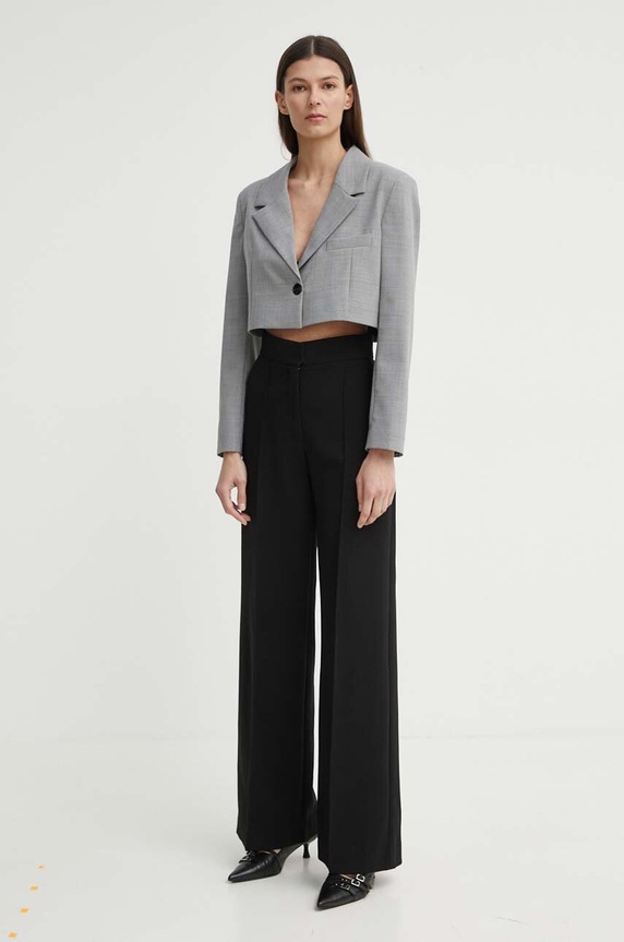 Blazer s příměsí vlny Alohas R100502 šedá SS24