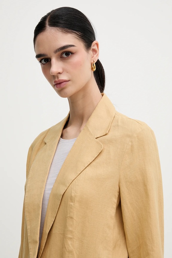 Sisley len blézer zöld 2AGHLW019