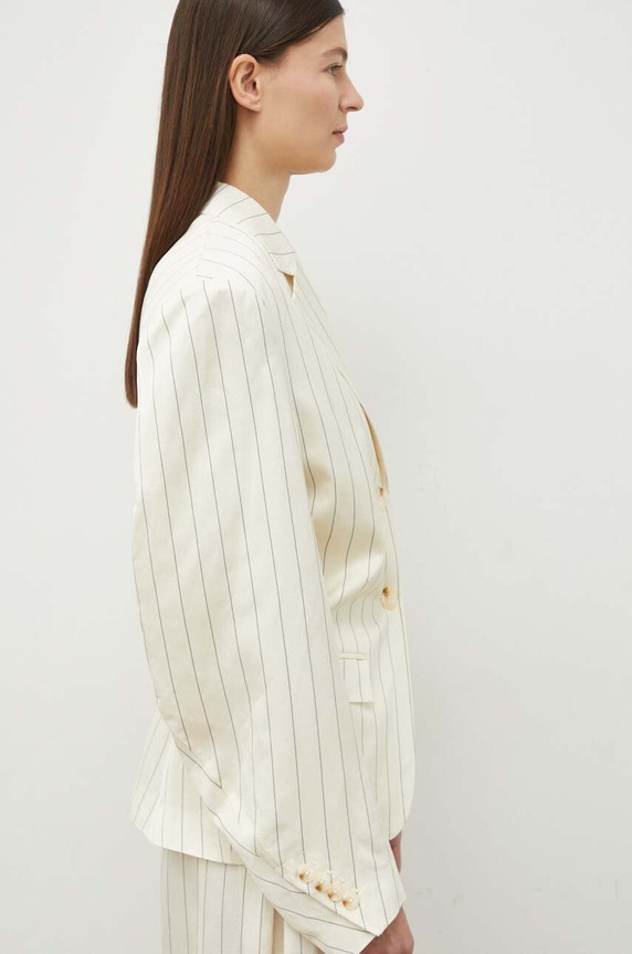 Піджак з домішкою льону Remain 501557858 бежевий