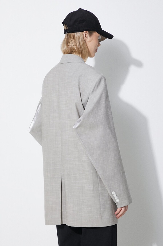 Kenzo wool jacket Solid Kimono Blazer FE52VE2469RB.96 gray SS24