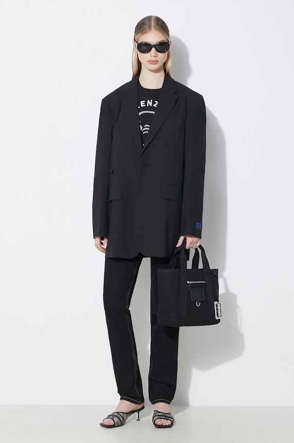 Шерстяной пиджак Kenzo Solid Kimono Blazer FE52VE2469RB.99 чёрный AA00