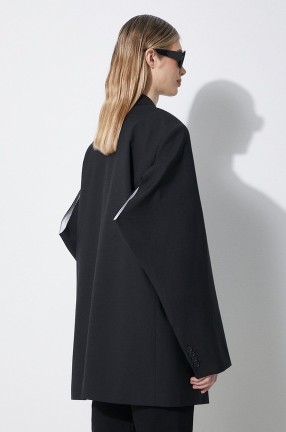 Одежда Шерстяной пиджак Kenzo Solid Kimono Blazer FE52VE2469RB.99 чёрный