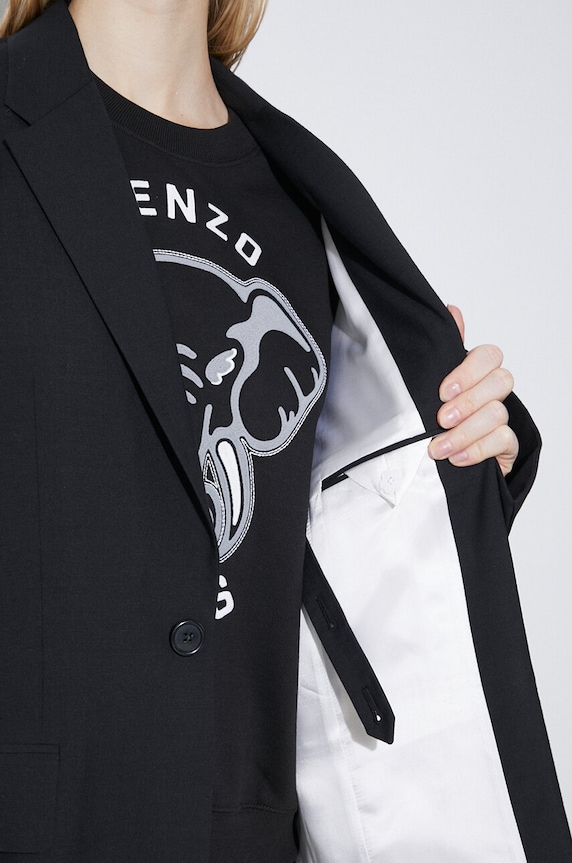 Шерстяной пиджак Kenzo Solid Kimono Blazer FE52VE2469RB.99