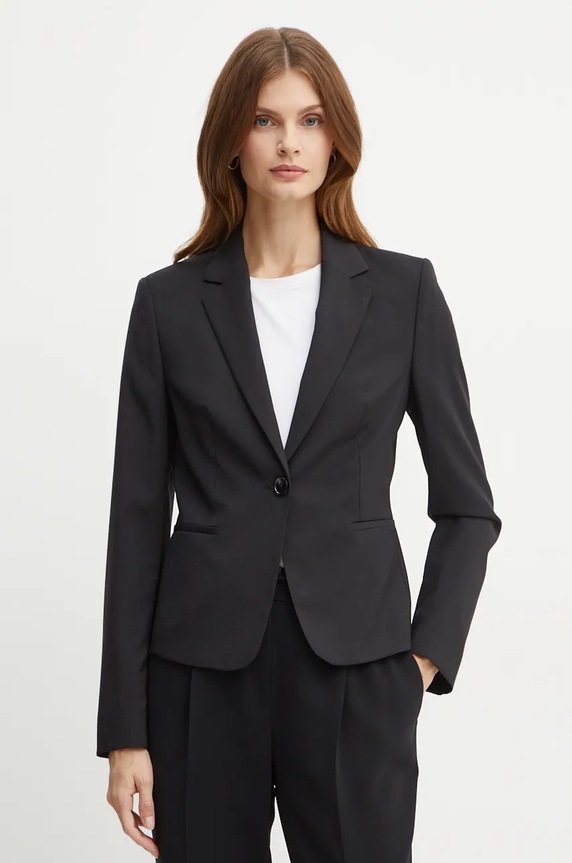 BOSS marynarka wełniana Jarua tkanina czarny 50490020