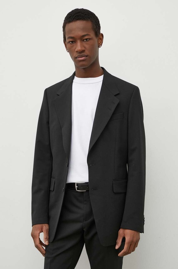 Tiger Of Sweden blézer gyapjú keverékből Jazon szövet fekete T72171002