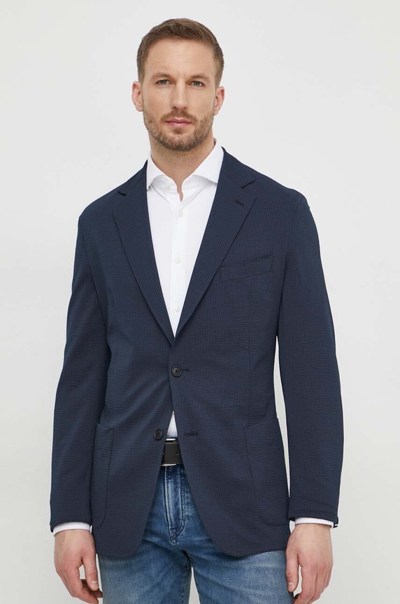 BOSS marynarka bez podszewki granatowy 50514616