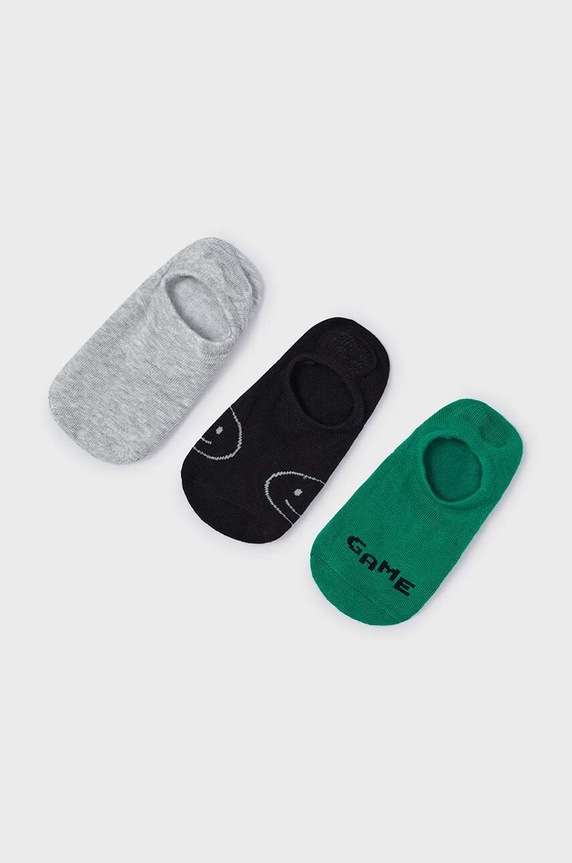 Mayoral skarpetki dziecięce 3-pack skarpetki krótkie zielony 10707.5H.Skarpetki.PPYH