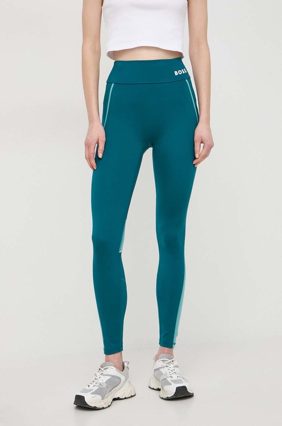 BOSS legginsy wzorzyste zielony 50517926