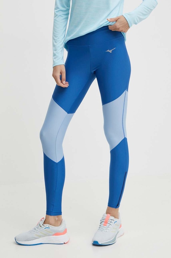 Mizuno leggins de alergare Impulse Core tricotaj albastru J2GBB208