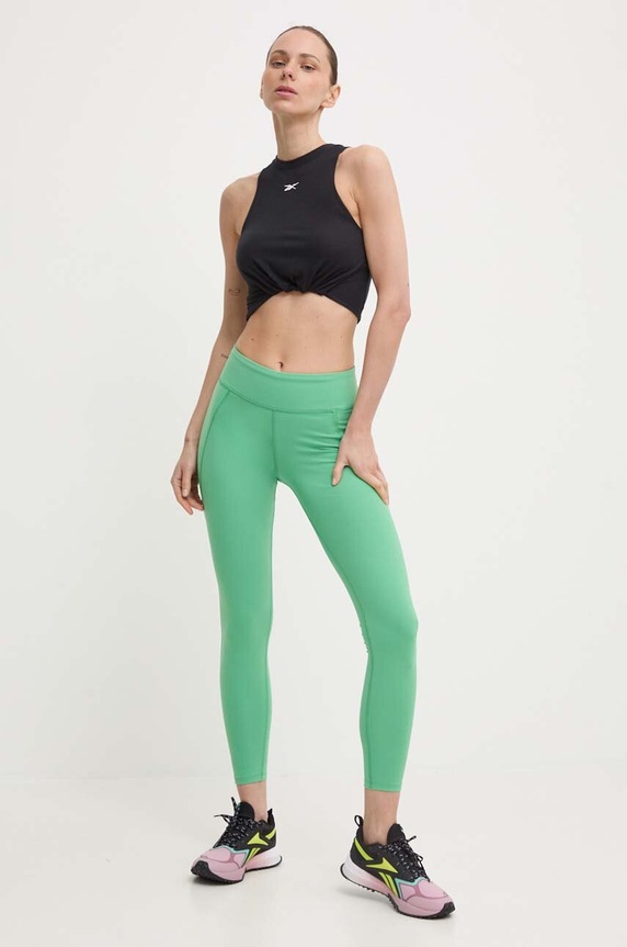 Reebok edzős legging Lux COLLECTION elasztánnal zöld 100076188