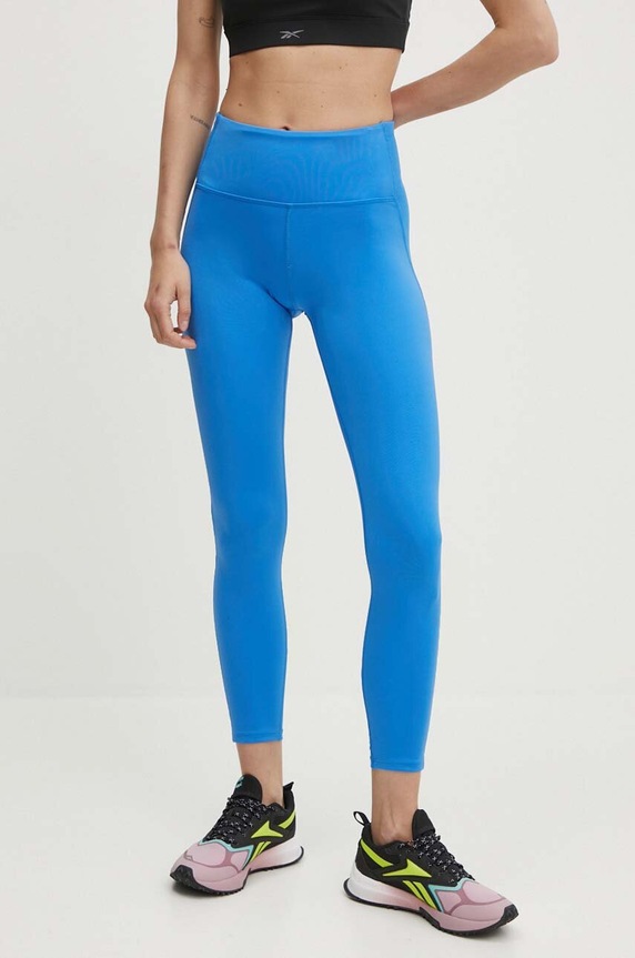 Tajice za trening Reebok Lux Perform bez uzorka plava 100076194