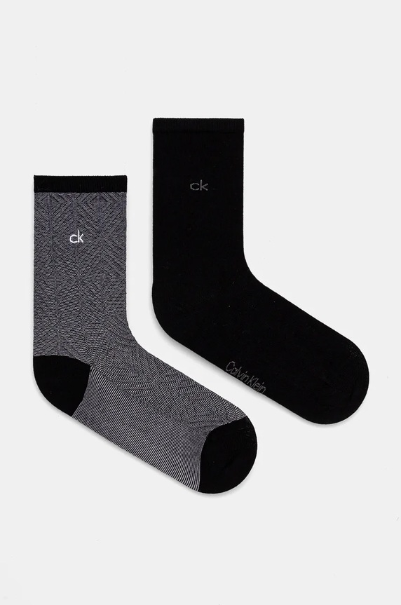 Ponožky Calvin Klein 2-pack hladký černá 701230617