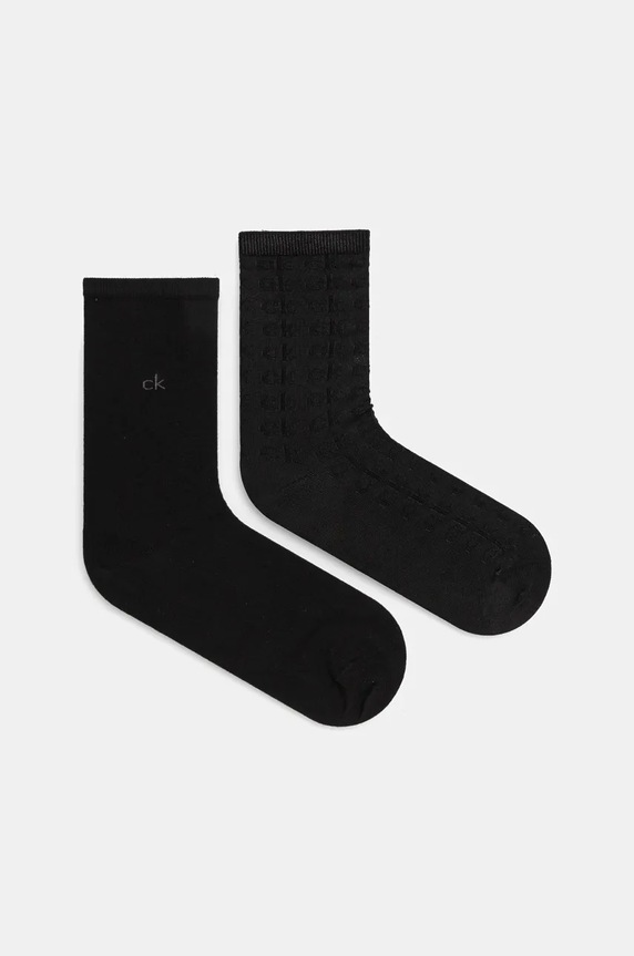 Calvin Klein skarpetki 2-pack drobny wzór czarny 701230656