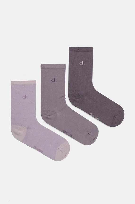 Čarape Calvin Klein 4-pack bez uzorka ljubičasta 701229441